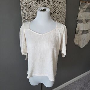 Sunday in Brooklyn Cream Textured Blouse